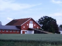 One of many big red barns in Norway