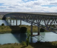 Bridge over Santa Cruz River (River flows from glaciers in El Calafate)
