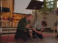 Robert and Lars ministering in Stockholm
